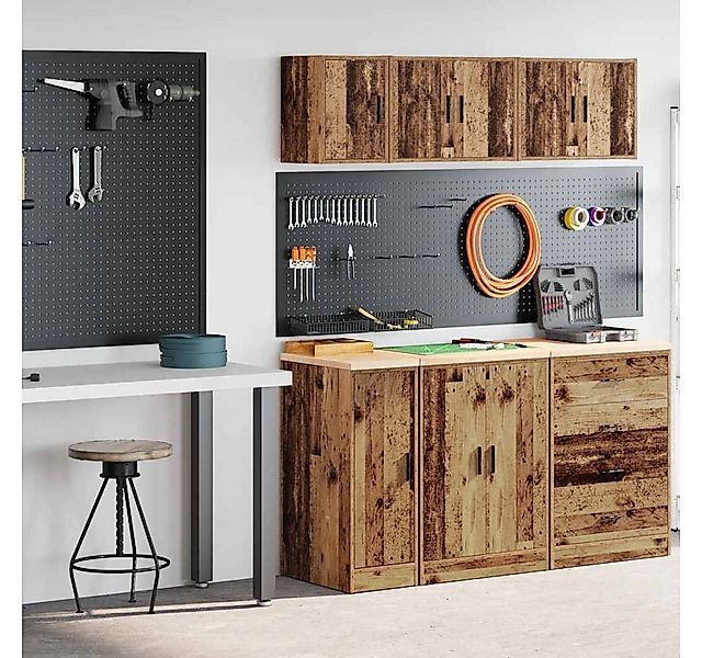 vidaXL Schrankmodule Garagenschränke 2 Stk. Altholz-Optik Holzwerkstoff günstig online kaufen