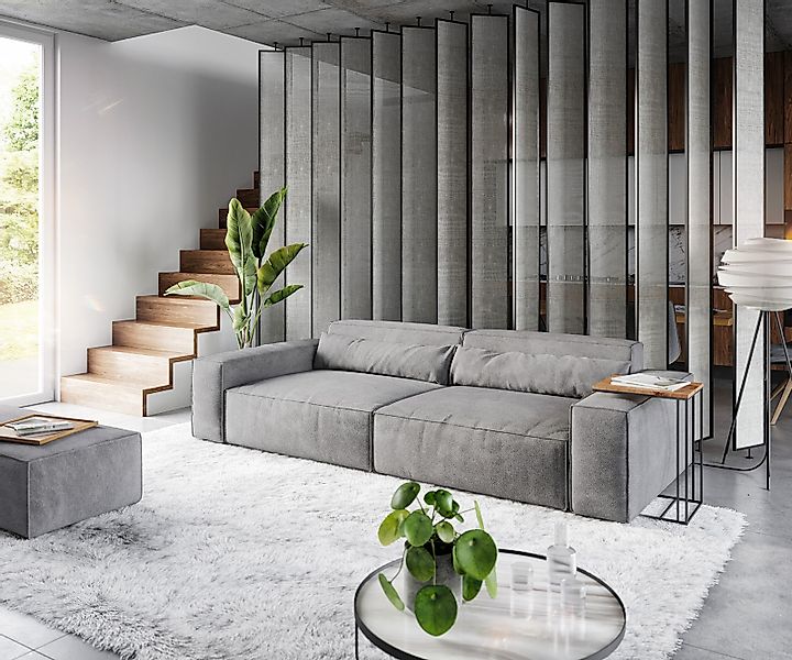 DELIFE Big-Sofa Sirpio, XL Mikrofaser Taupe günstig online kaufen