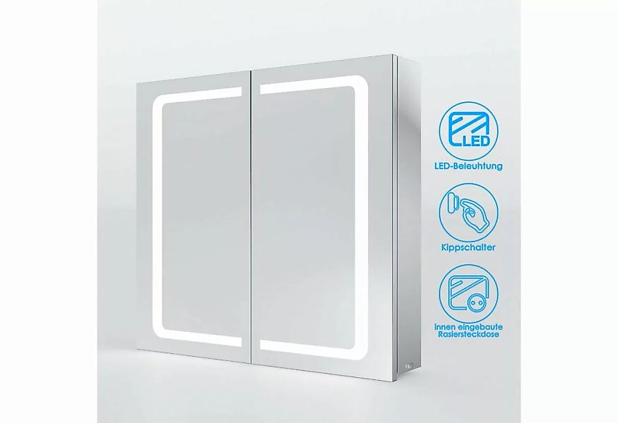 SONNI Badezimmerspiegelschrank Badezimmerspiegelschrank mit beleuchtung 70x günstig online kaufen