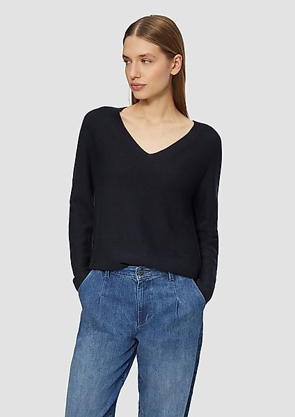 s.Oliver Strickpullover Gerippter Strickpullover aus Baumwollmix günstig online kaufen