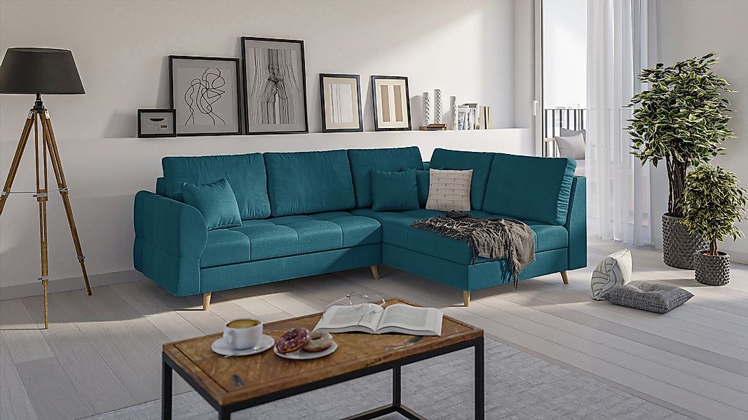 S-Style Möbel Ecksofa Cuba mit Holzfüßen günstig online kaufen