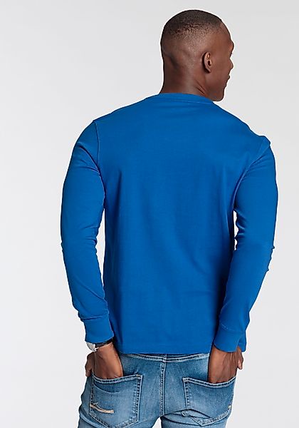 DELMAO Langarmshirt schmale Passform, bedruckt, Rundhalsausschnitt, günstig online kaufen