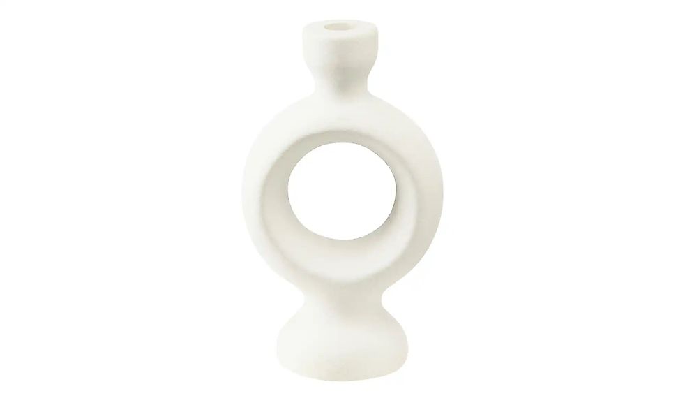 HOME STORY Kerzenhalter   ¦ weiß ¦ Steinzeug ¦ Maße (cm): B: 13,5 H: 23,4 T günstig online kaufen
