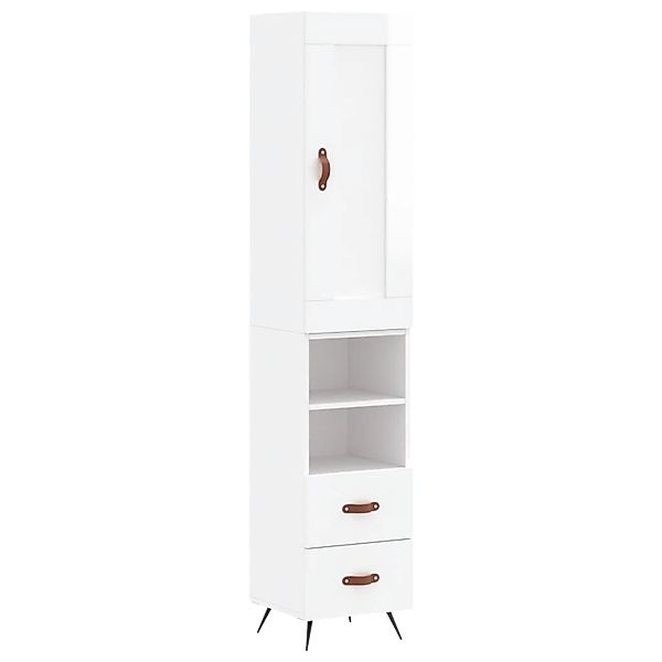 vidaXL Highboard Hochglanz-Weiß 34,5x34x180 cm Holzwerkstoff 3200235 günstig online kaufen