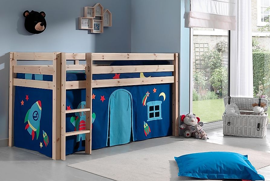 Vipack Hochbett "Pino, Spielbett massiv Kiefer, stabil gebaut, 3 Korpusfarb günstig online kaufen