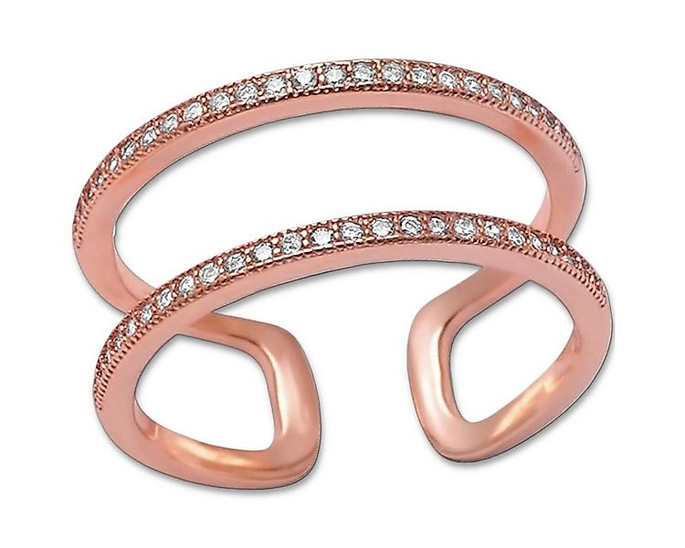 Goldene Hufeisen Goldring Damen Offener Fingerring 925 Sterling-Silber Rose günstig online kaufen