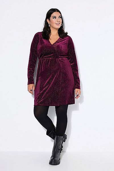 Studio Untold Minikleid Samtkleid A-Line Glitzereffekt Wickeloptik Langarm günstig online kaufen