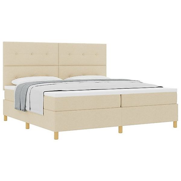 vidaXL Bett Boxspringbett mit Matratze Creme 200x200 cm Stoff (1-tlg) günstig online kaufen