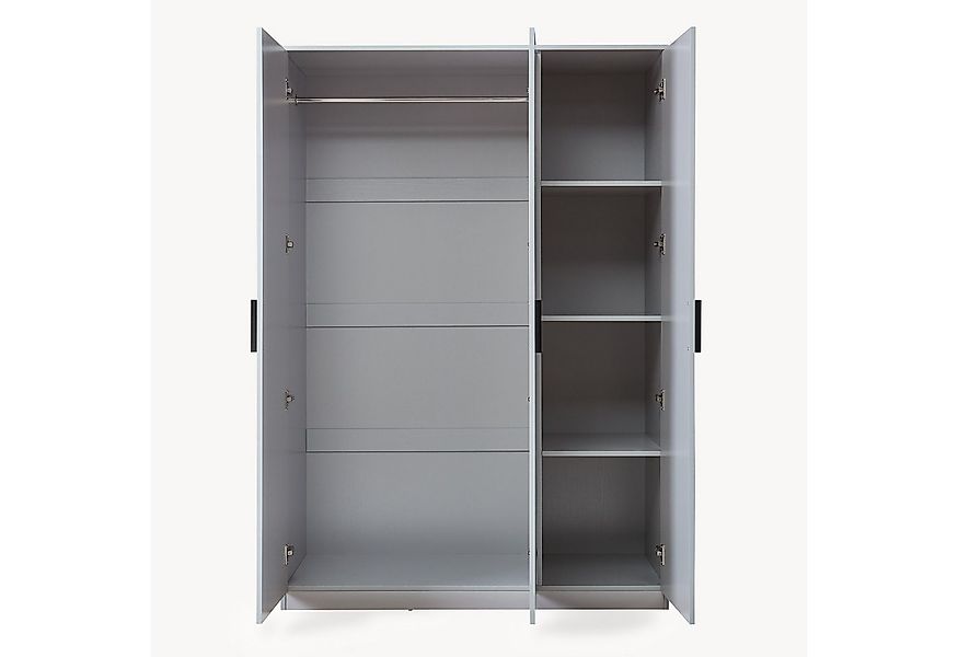 en.casa Kleiderschrank »Eiselfing« 3 Türen, 1 Stange, 4 Fächer 176x120x52 c günstig online kaufen