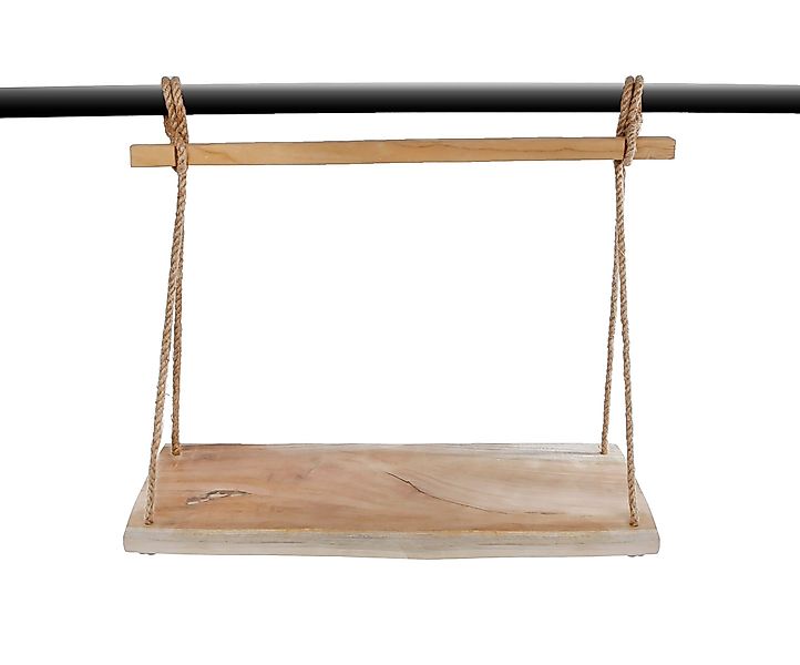 Spetebo Hängeregal Teak Hängeregal mit Naturkordel günstig online kaufen