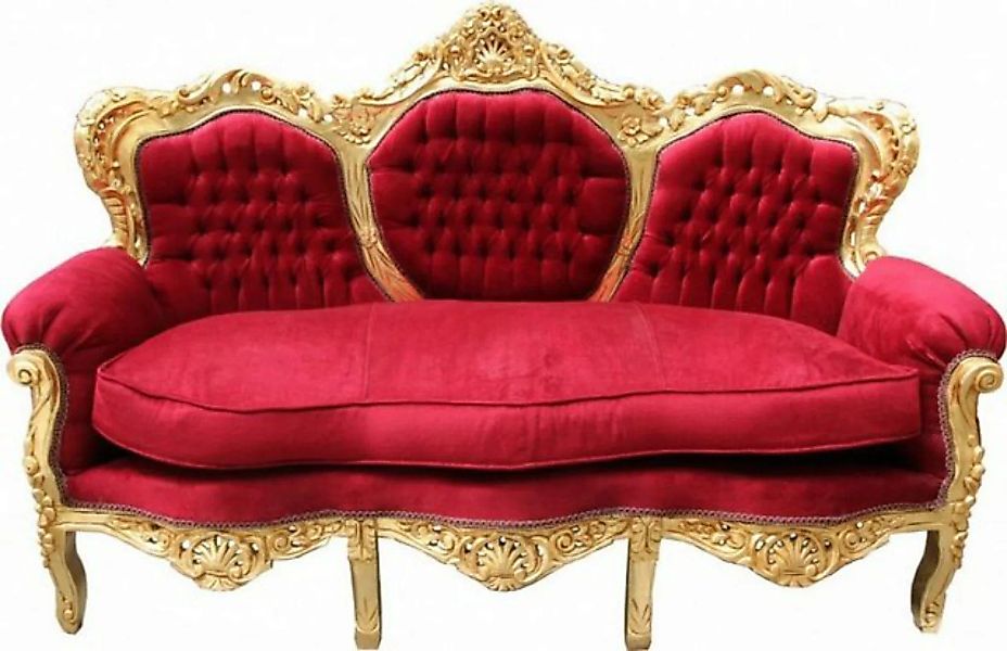 Casa Padrino Sofa Barock Sofa King Bordeaux Rot / Gold Mod2 - Möbel Lounge günstig online kaufen