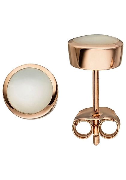 JOBO Paar Ohrstecker, 925 Silber roségold vergoldet mit Perlmutt-Einlagen günstig online kaufen