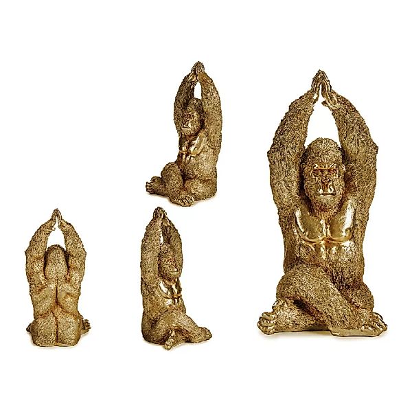 Deko-figur Gorilla Golden Harz (17 X 36 X 19,5 Cm) günstig online kaufen