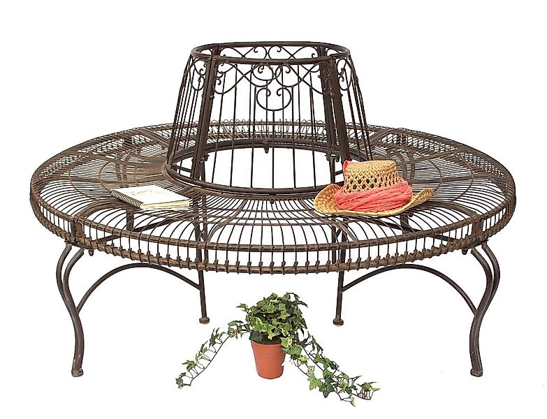 DanDiBo Rundbank Rund Metall Braun Ø 150 cm Baumbank JC112404 Gartenbank Si günstig online kaufen