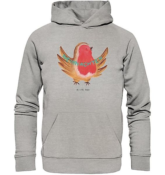 Mr. & Mrs. Panda Hoodie Rotkehlchen Weihnachten Größe XS - Heather Grey - G günstig online kaufen
