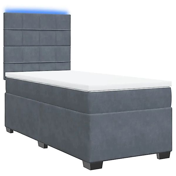 vidaXL Boxspringbett mit Matratze Dunkelgrau 80x200 cm Samt 3293063 günstig online kaufen