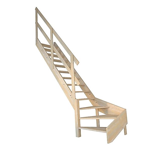 StarWood Treppe Korfu Fichte Gewendelt Links Holzgeländer günstig online kaufen