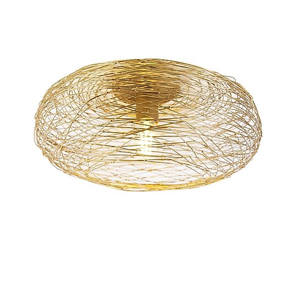 Qazqa Deckenleuchte Sarella, ohne Leuchtmittel, E27, Gold, Design, Stahl, 1 günstig online kaufen