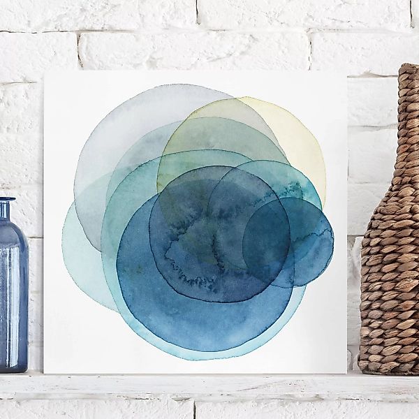Leinwandbild Abstrakt - Quadrat Urknall - blau günstig online kaufen