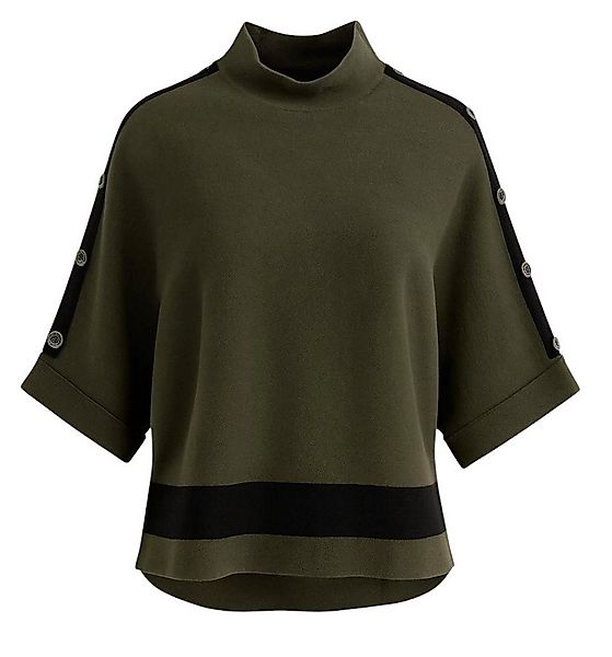 Mississhop Stehkragenpullover Damen Feinstrickpullover mit Knopfleiste M.41 günstig online kaufen