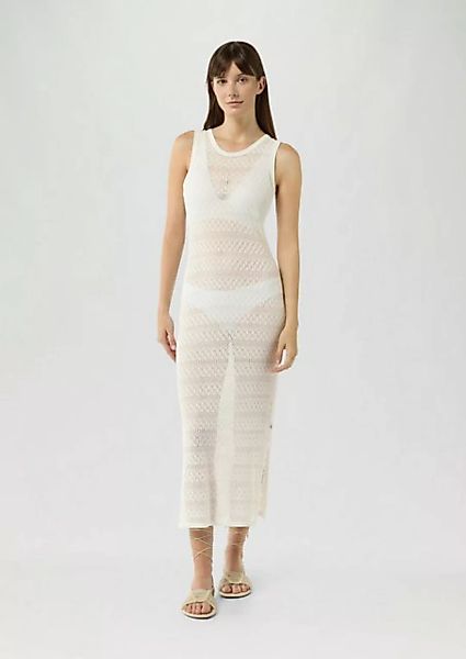 QS Maxikleid Transparentes Feinstrick-Kleid mit Ajourmuster günstig online kaufen