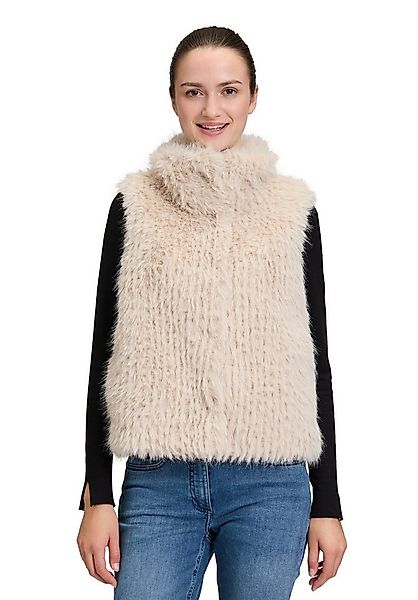 Amber & June Plüschweste Damen mit Kragen günstig online kaufen