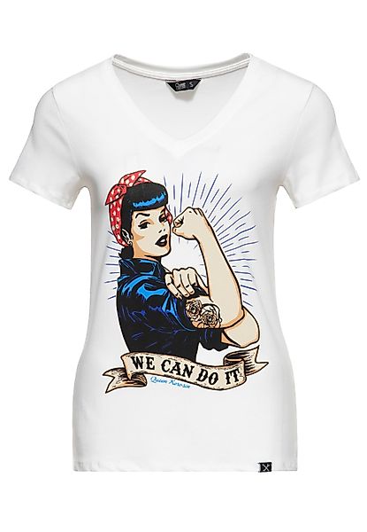 QueenKerosin Kurzarmshirt We can do it günstig online kaufen