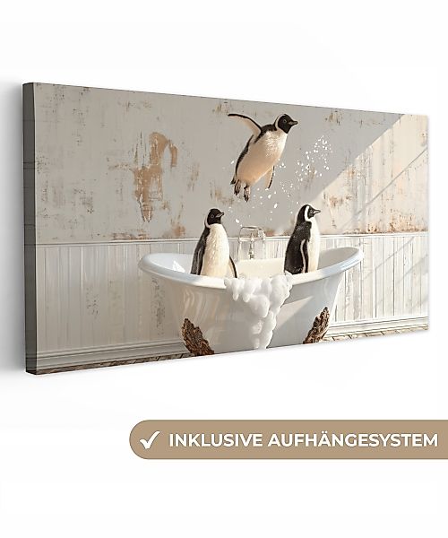 OneMillionCanvasses® Leinwandbild Panorama Weinlese - Pinguin günstig online kaufen