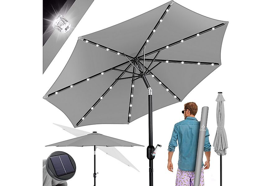 KESSER Sonnenschirm, Sonnenschirm Balkonschirm LED Solar mit Kurbel günstig online kaufen