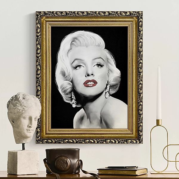 Gerahmtes Leinwandbild Marilyn mit Ohrschmuck günstig online kaufen