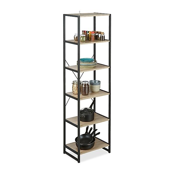 relaxdays Standregal Industrial mit 6 Etage günstig online kaufen