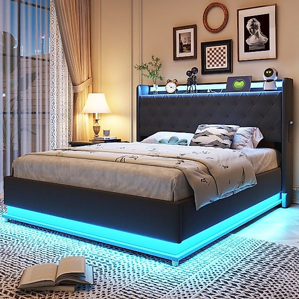 OKWISH Polsterbett Funktionsbett mit USB-Ladeanschluss und günstig online kaufen
