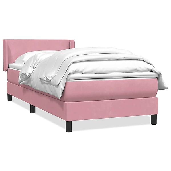 vidaXL Boxspringbett mit Matratze Rosa 100x220 cm Samt 3317984 günstig online kaufen