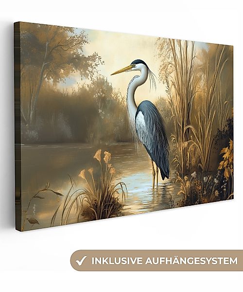 OneMillionCanvasses® Leinwandbild Reiher - Wasser - günstig online kaufen