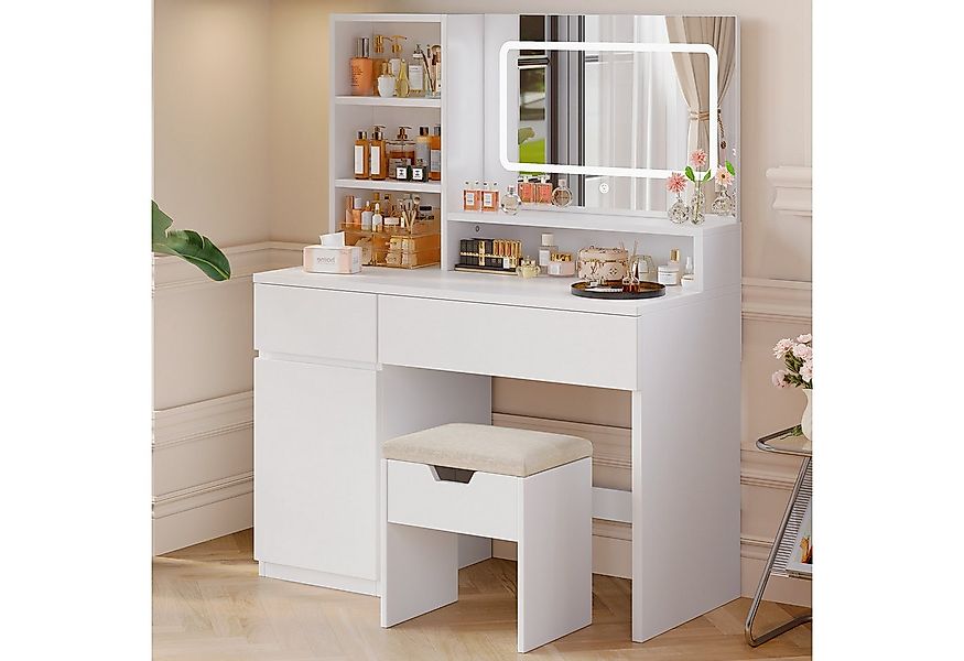 HOMALL Schminktisch Mit integrierten LED-Leuchten, einstellbare Helligkeit günstig online kaufen