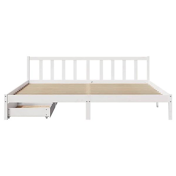 vidaXL Massivholzbett ohne Matratze Weiß 200x200 cm Kiefernholz 3301484 günstig online kaufen