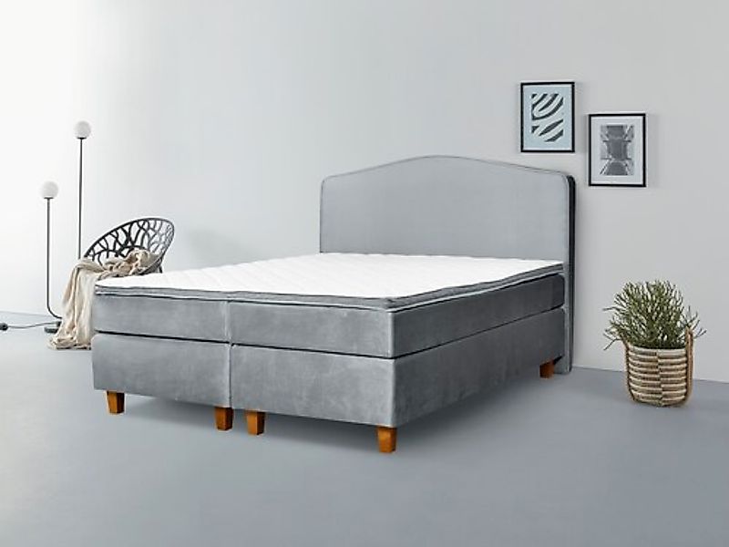 INOSIGN Boxspringbett "Jalma" Füße aus massiver Birke ; Inkl. Topper günstig online kaufen