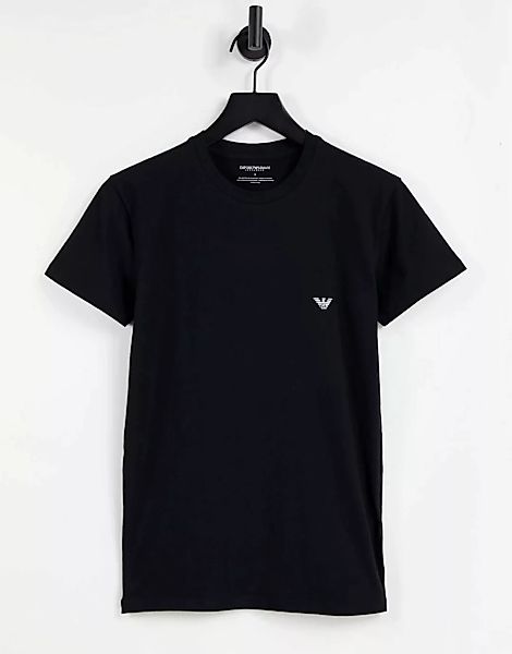 Emporio Armani – Bodywear – T-Shirt in Schwarz mit kontrastierendem Logo hi günstig online kaufen
