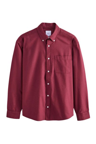 Next Langarmhemd Angerautes, langärmeliges Oxford-Hemd (1-tlg) günstig online kaufen