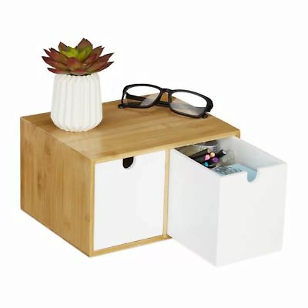 relaxdays Schreibtisch Organizer 2 Schubladen weiß günstig online kaufen