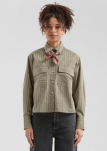 QS Langarmbluse Bluse Verkürzte Bluse im Loose Fit günstig online kaufen