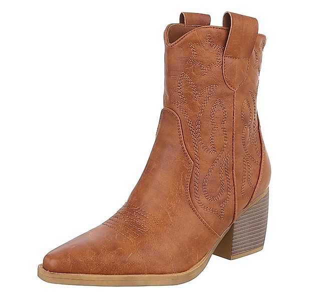 Ital-Design Elegante Westernboots für Damen mit Stickerei und Komfort Weste günstig online kaufen