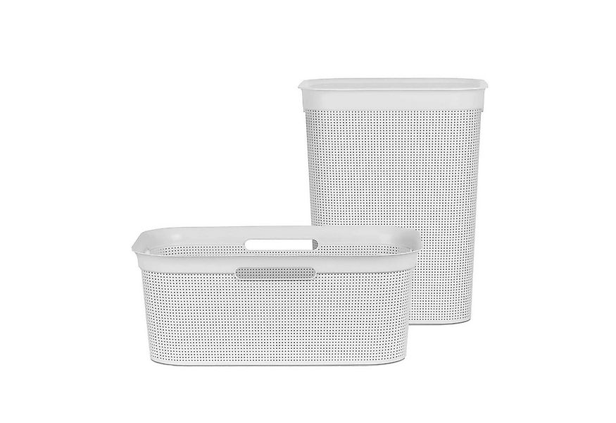 ROTHO Wäschekorb Brisen Wäscheset 2tlg. Korb 41l und Sammler 50l mit Deckel günstig online kaufen