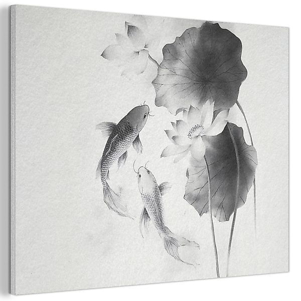 MuchoWow Gemälde Lotusblumen - Fisch - günstig online kaufen