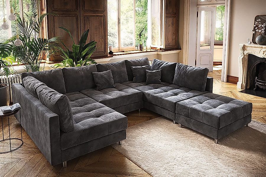 riess-ambiente Wohnlandschaft KENT 305cm grau/silber – günstig online kaufen