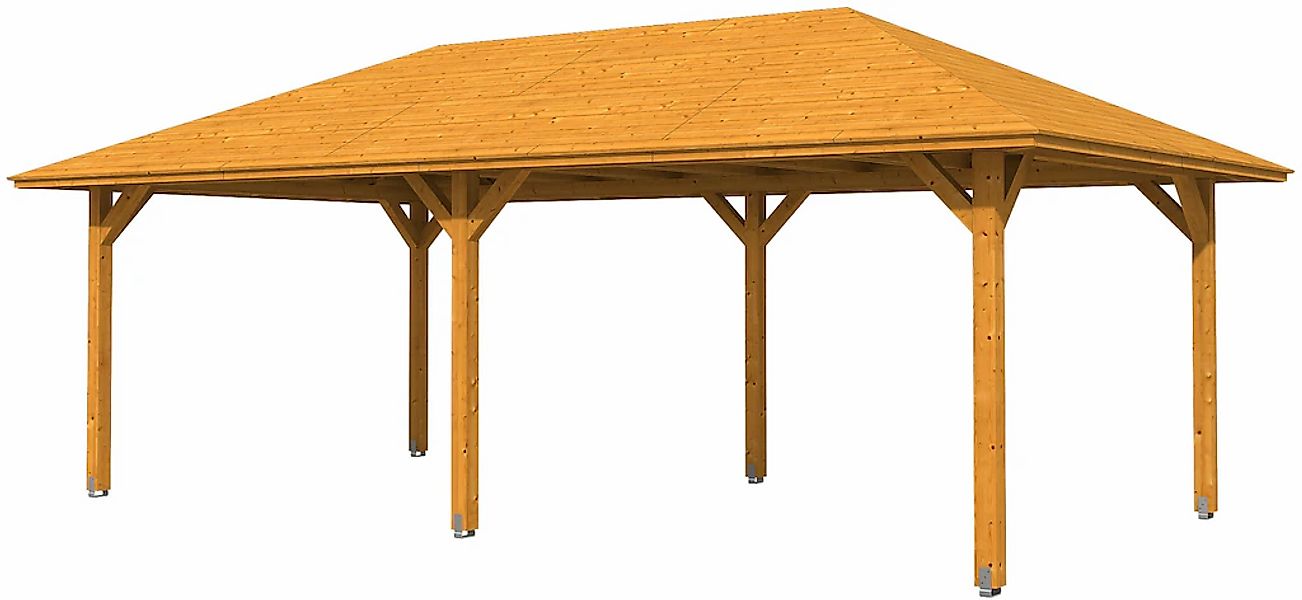 Skan Holz Holz-Pavillon Orleans 2 Eiche hell lasiert 359 cm x 706 cm günstig online kaufen