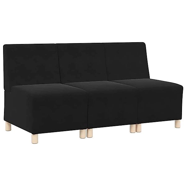 vidaXL Modulares Sofa ohne Armlehnen 3 Stk Schwarz 55 x 74 x 82 cm Samt 339 günstig online kaufen