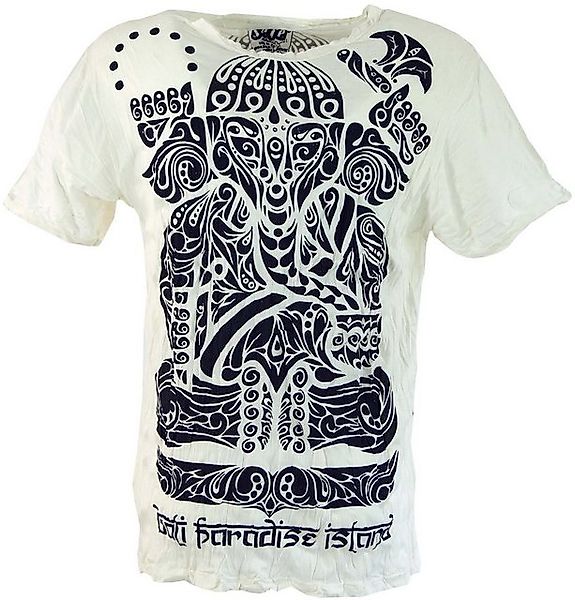 Guru-Shop T-Shirt Sure Herren T-Shirt Tribal Ganesha - weiß Goa Style, Fest günstig online kaufen