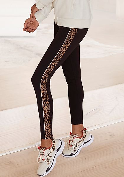 Buffalo Leggings mit Seitenstreifen in Leo-Muster günstig online kaufen