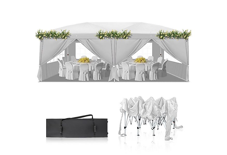 LALAHO Faltpavillon Pavillon Partyzelte 3x6m, Festzelt Gartenzelt für Garte günstig online kaufen